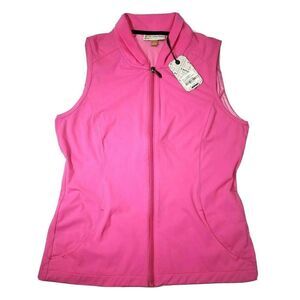 EP New York Golf Vest Pink Full Zip Rosa Collar Detail Barbiecore New $96 Small